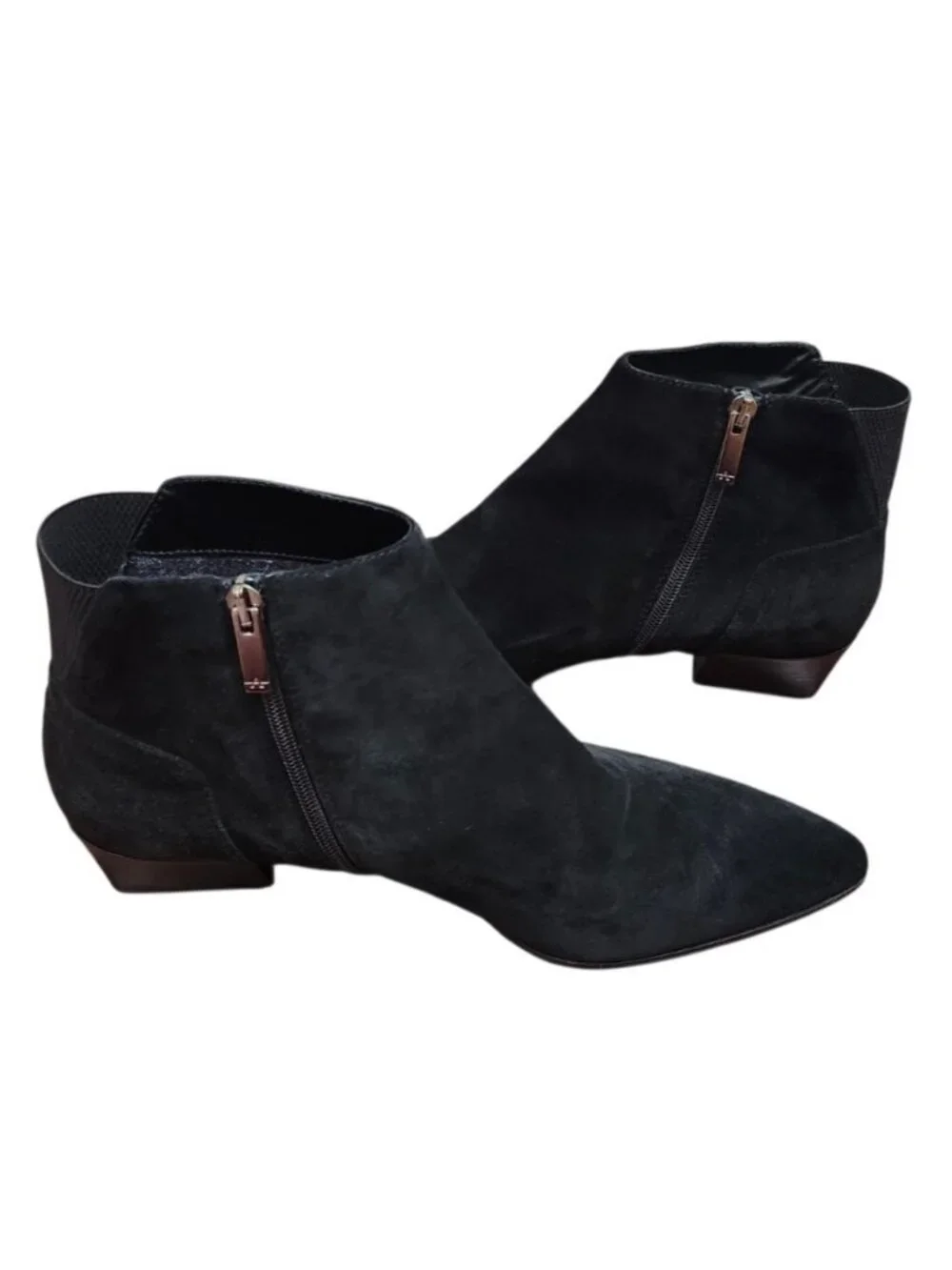 Aquatalia Fuoco Black Suede Pointed Toe Ankle Boots Women Size 13 Italy - Picture 8 of 11